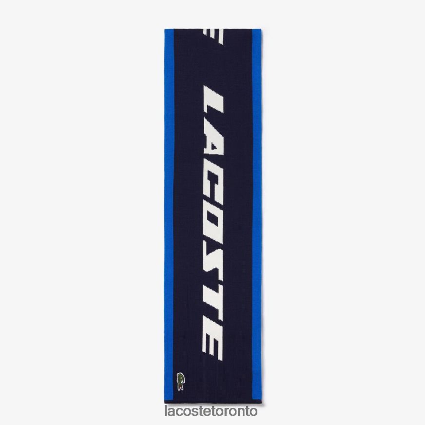 Accessories Lacoste Branded Color-Block Scarf Blue/Navy Blue/White Unisex Z60BPR2926