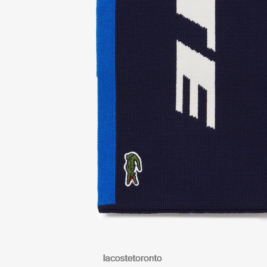 Accessories Lacoste Branded Color-Block Scarf Blue/Navy Blue/White Unisex Z60BPR2926