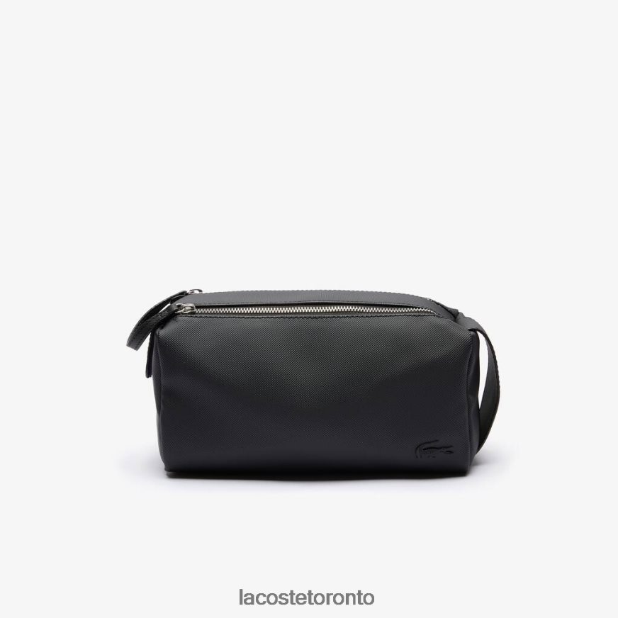 Accessories Lacoste Classic Double Zip Petit Pique Toiletry Kit Black Unisex Z60BPR2053