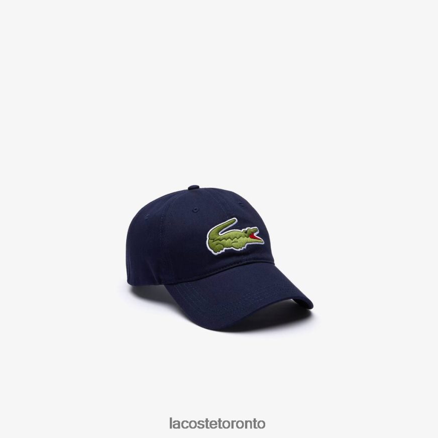 Accessories Lacoste Contrast Strap And Oversized Crocodile Cotton Cap Navy Blue Unisex Z60BPR2233