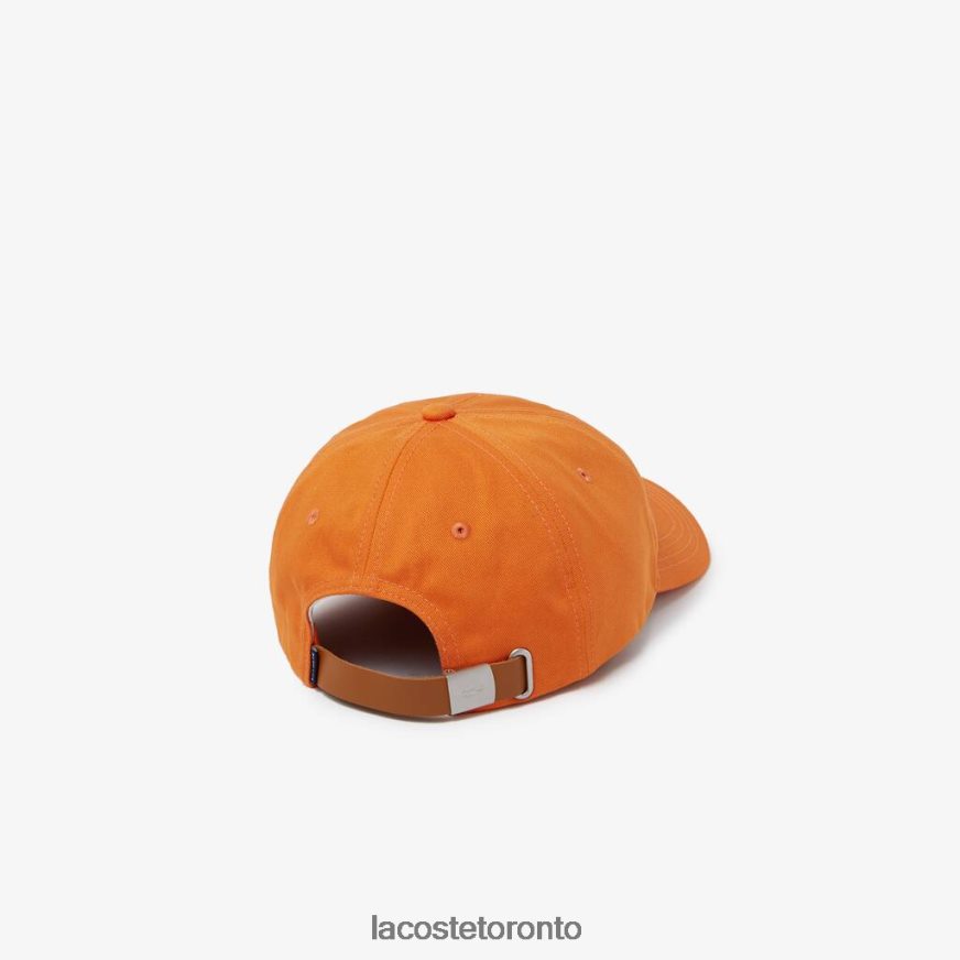 Accessories Lacoste Contrast Strap And Oversized Crocodile Cotton Cap Orange Unisex Z60BPR2261