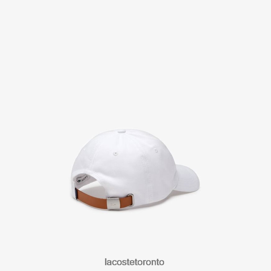 Accessories Lacoste Contrast Strap And Oversized Crocodile Cotton Cap White Unisex Z60BPR2232