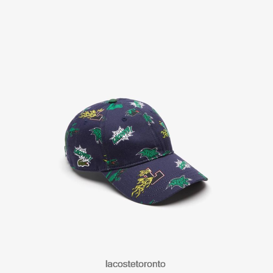 Accessories Lacoste Crocodile Print Cap Navy Blue Unisex Z60BPR2249