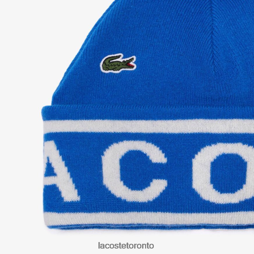 Accessories Lacoste Jacquard Knit Beanie And Scarf Gift Set Blue/White Unisex Z60BPR2296