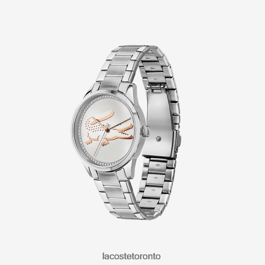 Accessories Lacoste Ladycroc 3 Hands Watch - Silver With Stainless Steel Bracelet Black Women Z60BPR2923