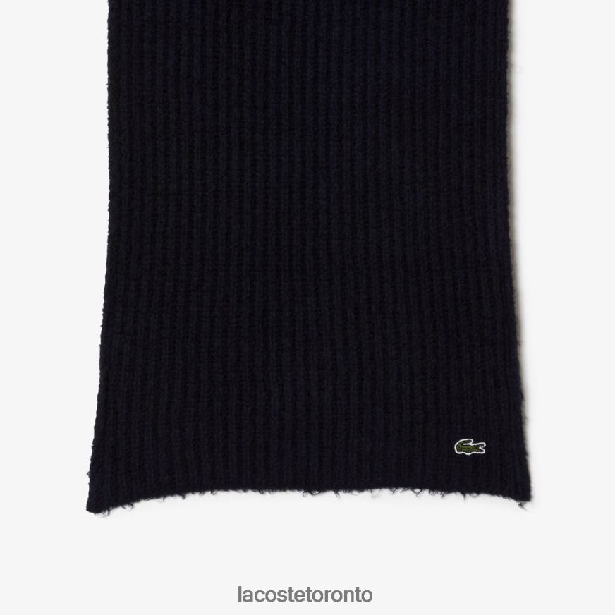 Accessories Lacoste Large Ribbed Wool Scarf Navy Blue Unisex Z60BPR2912