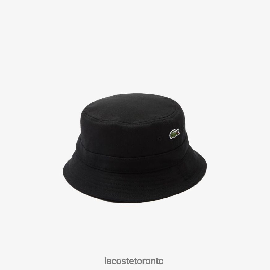 Accessories Lacoste Organic Cotton Bucket Hat Black Unisex Z60BPR2246