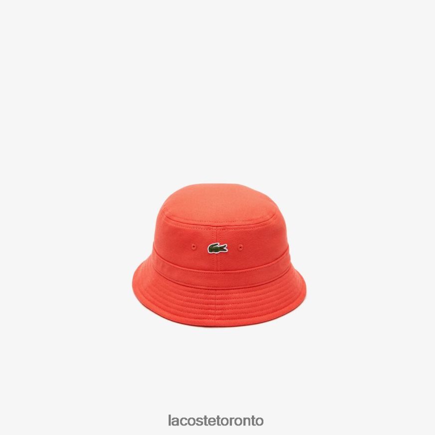 Accessories Lacoste Organic Cotton Bucket Hat Orange Unisex Z60BPR2189