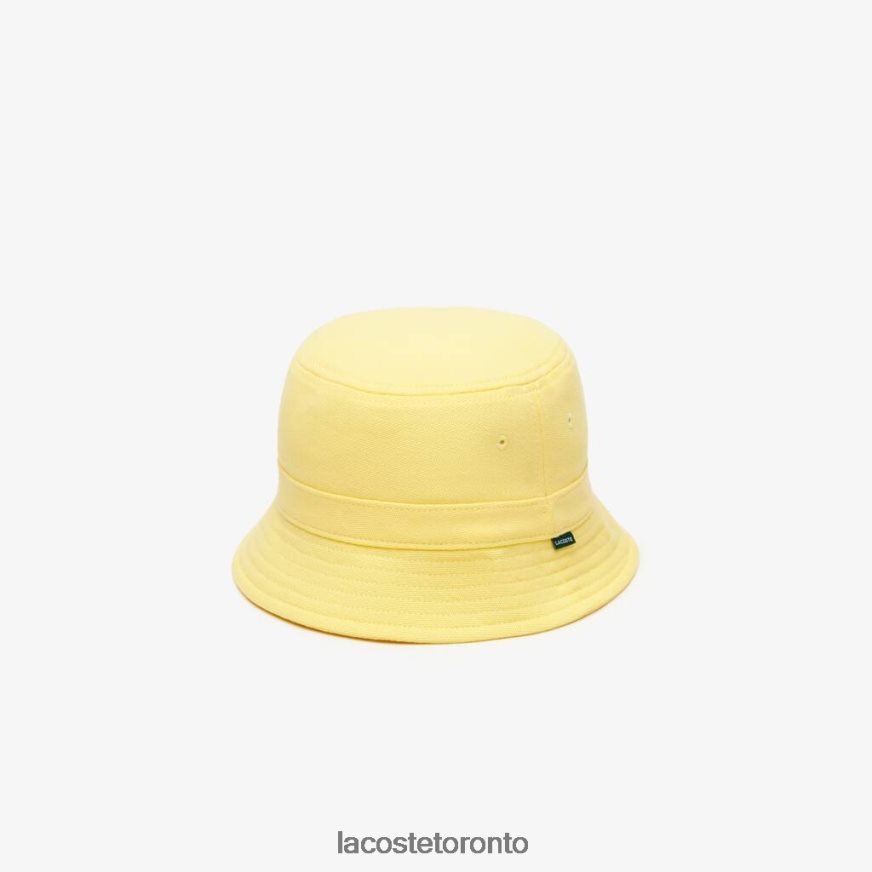 Accessories Lacoste Organic Cotton Bucket Hat Yellow Unisex Z60BPR2165