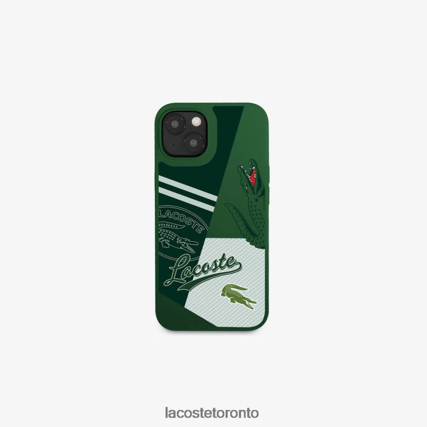 Accessories Lacoste Patchwork Print iPhone 14 Case Vert 132 Men Z60BPR2224