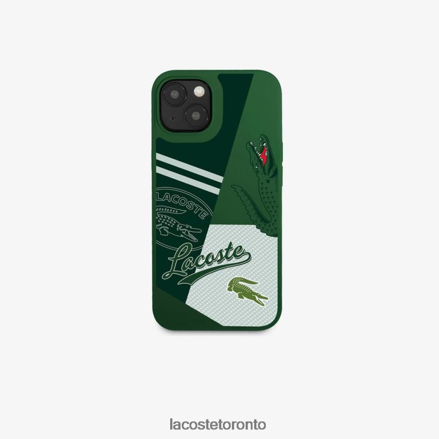 Accessories Lacoste Patchwork Print iPhone 14 Plus Case Vert 132 Men Z60BPR2222