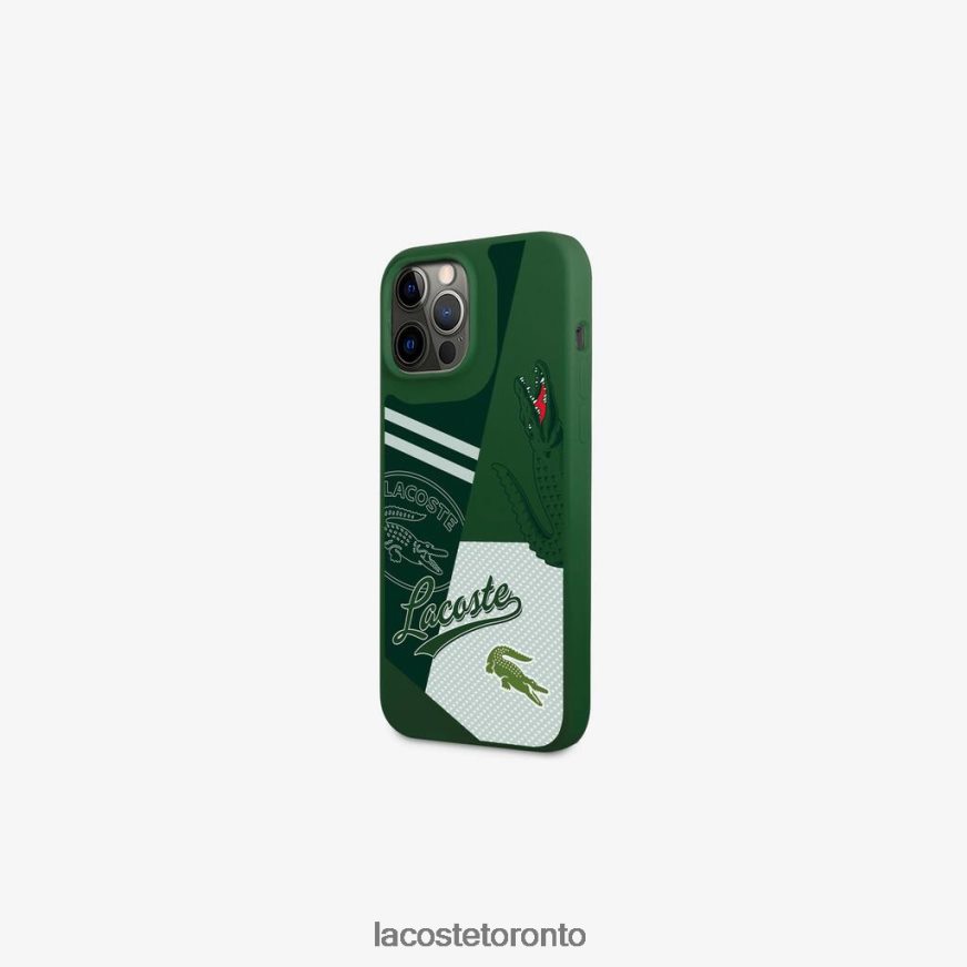 Accessories Lacoste Patchwork Print iPhone 14 Pro Case Vert 132 Men Z60BPR2217