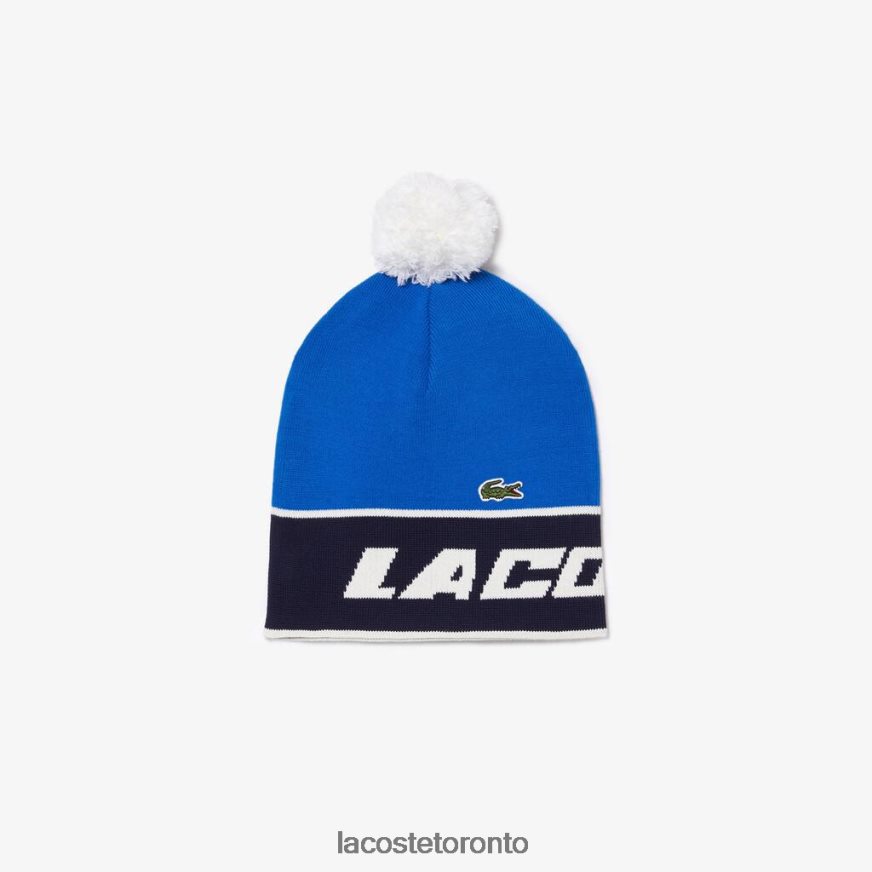 Accessories Lacoste Pom-Pom And Color-Block Beanie Blue/Navy Blue/White Unisex Z60BPR2914