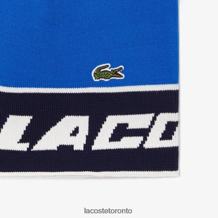 Accessories Lacoste Pom-Pom And Color-Block Beanie Blue/Navy Blue/White Unisex Z60BPR2914