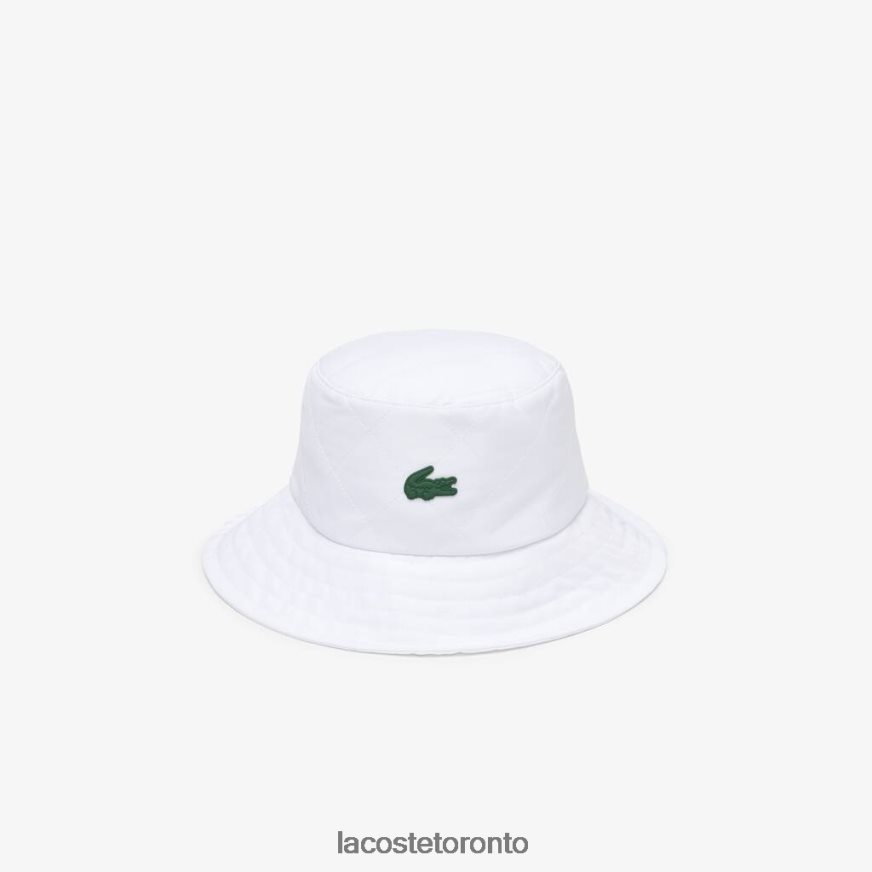 Accessories Lacoste Quilted Effect Nylon Bucket Hat White Unisex Z60BPR2927