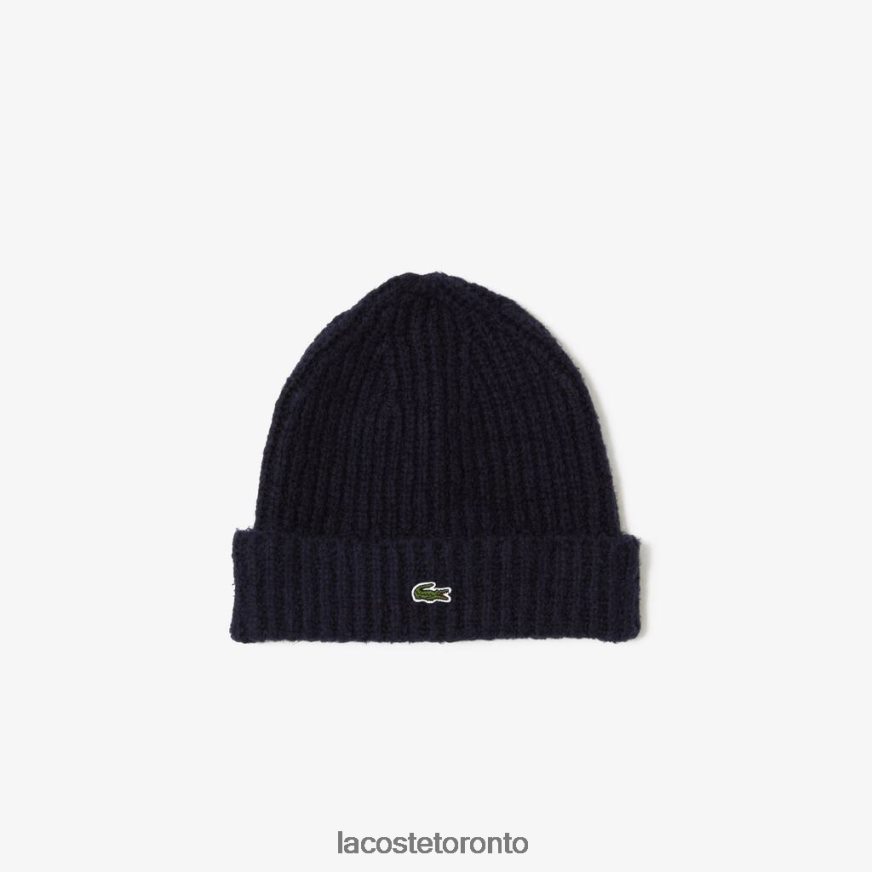 Accessories Lacoste Ribbed Knit Beanie Navy Blue Unisex Z60BPR2921