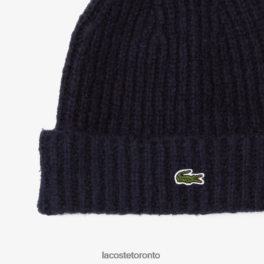 Accessories Lacoste Ribbed Knit Beanie Navy Blue Unisex Z60BPR2921