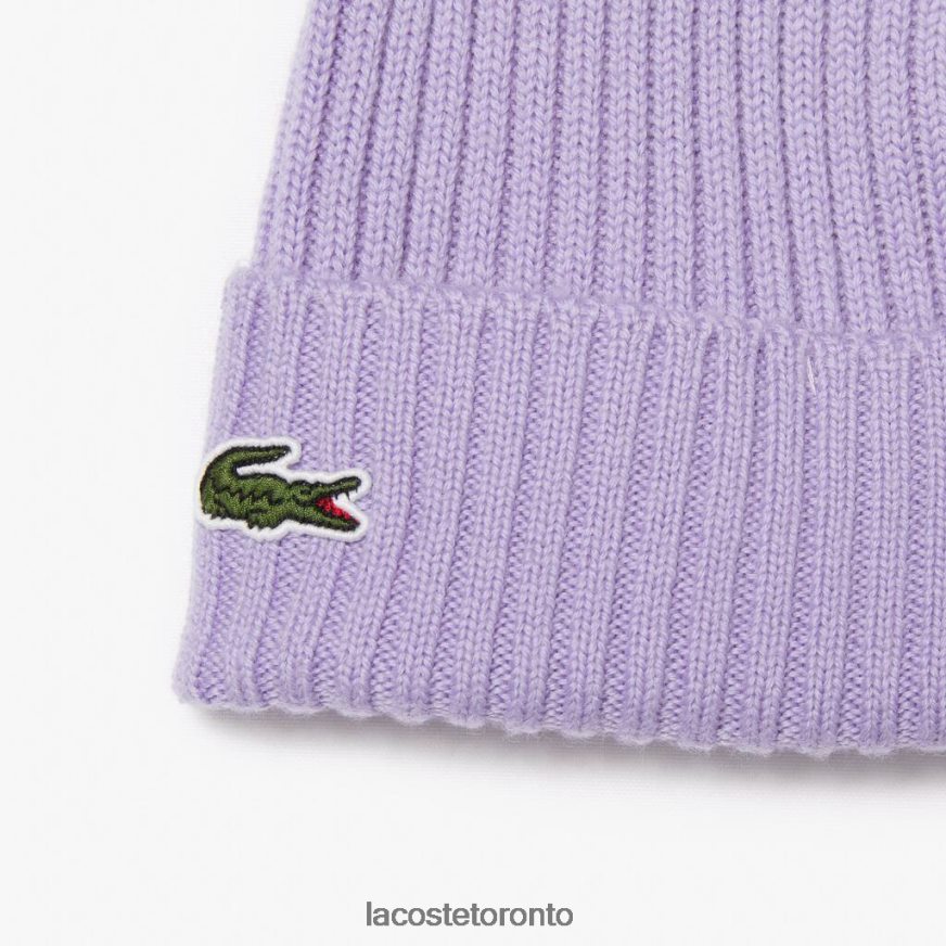 Accessories Lacoste Ribbed Wool Beanie Purple Unisex Z60BPR2291