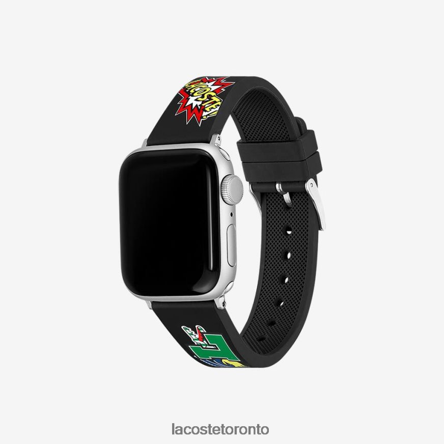 Accessories Lacoste Silicone Comic Print Apple Watch Strap Black Unisex Z60BPR2344