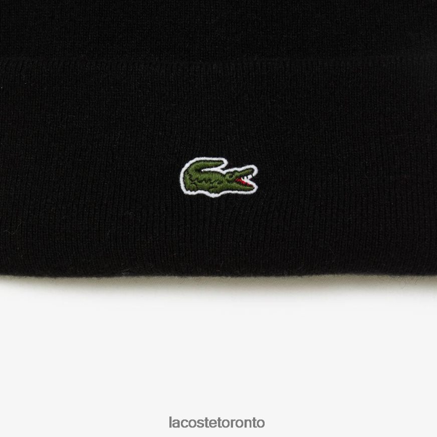 Accessories Lacoste Wool Beanie Black Unisex Z60BPR2293