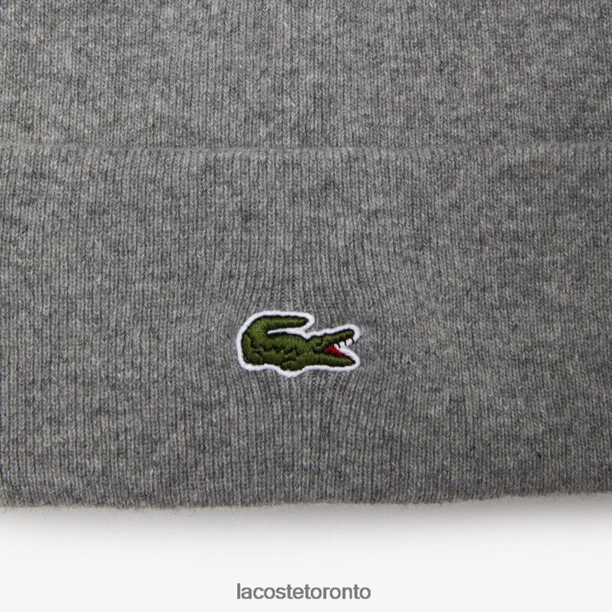 Accessories Lacoste Wool Beanie Grey Chine Unisex Z60BPR2294