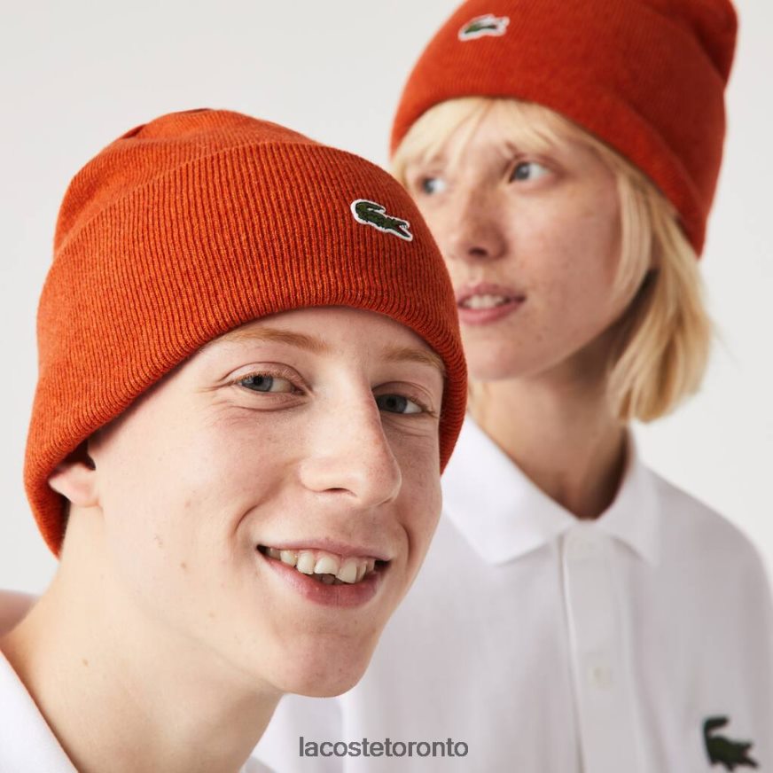 Accessories Lacoste Wool Beanie Orange Unisex Z60BPR2292