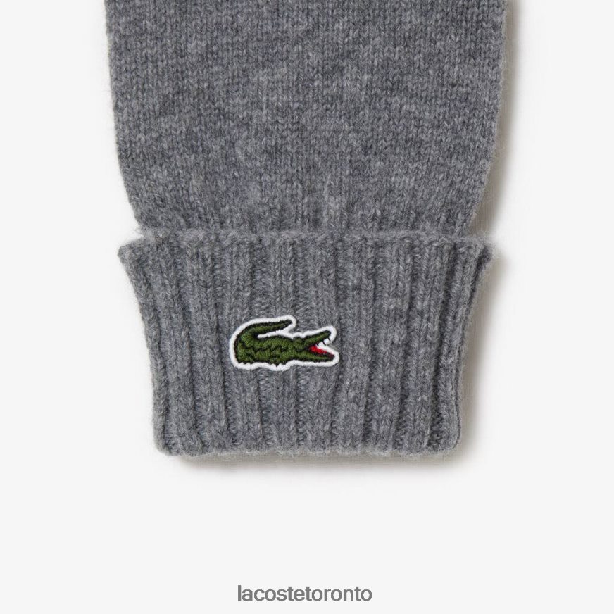 Accessories Lacoste Wool Jersey Gloves Grey Chine Unisex Z60BPR2337