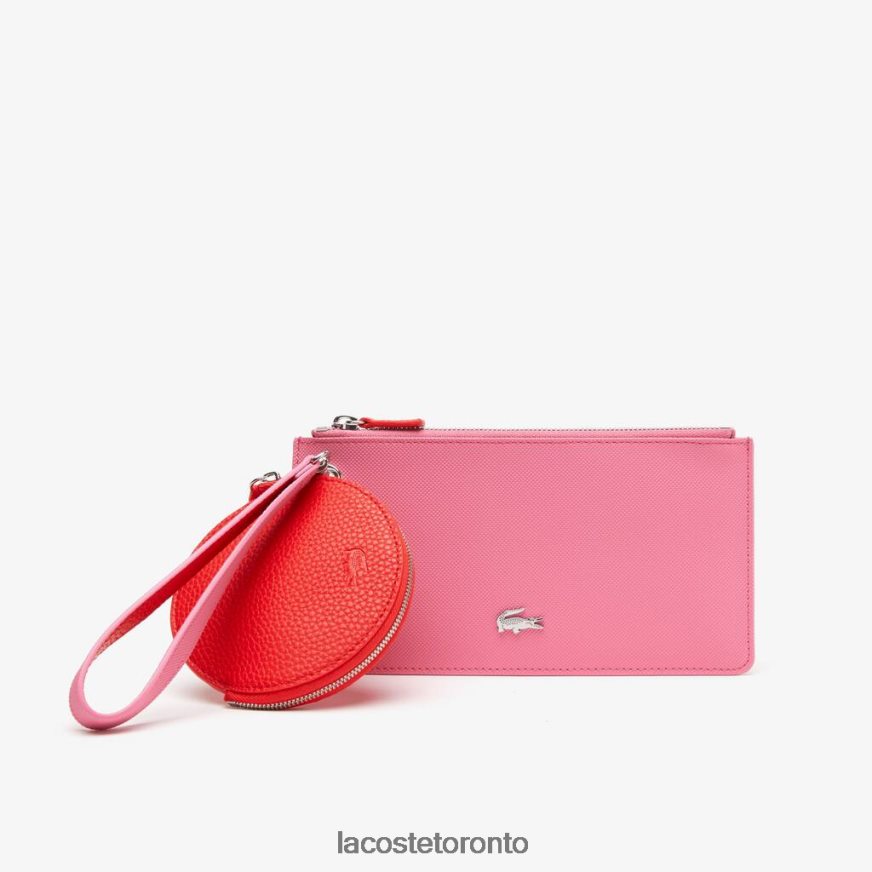 Bags  Leather Goods Lacoste Anna Reversible Double Pouch with Lanyard Reseda Corrida Women Z60BPR2764