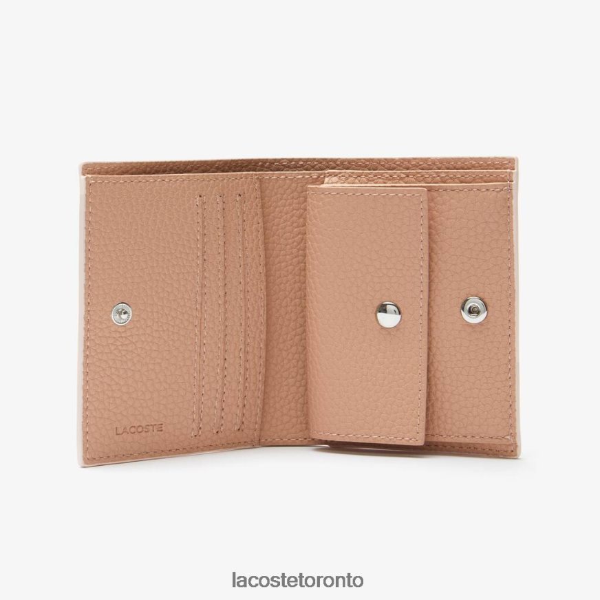 Bags  Leather Goods Lacoste Anna Small Snap Folding Wallet Chair Amande Women Z60BPR2842