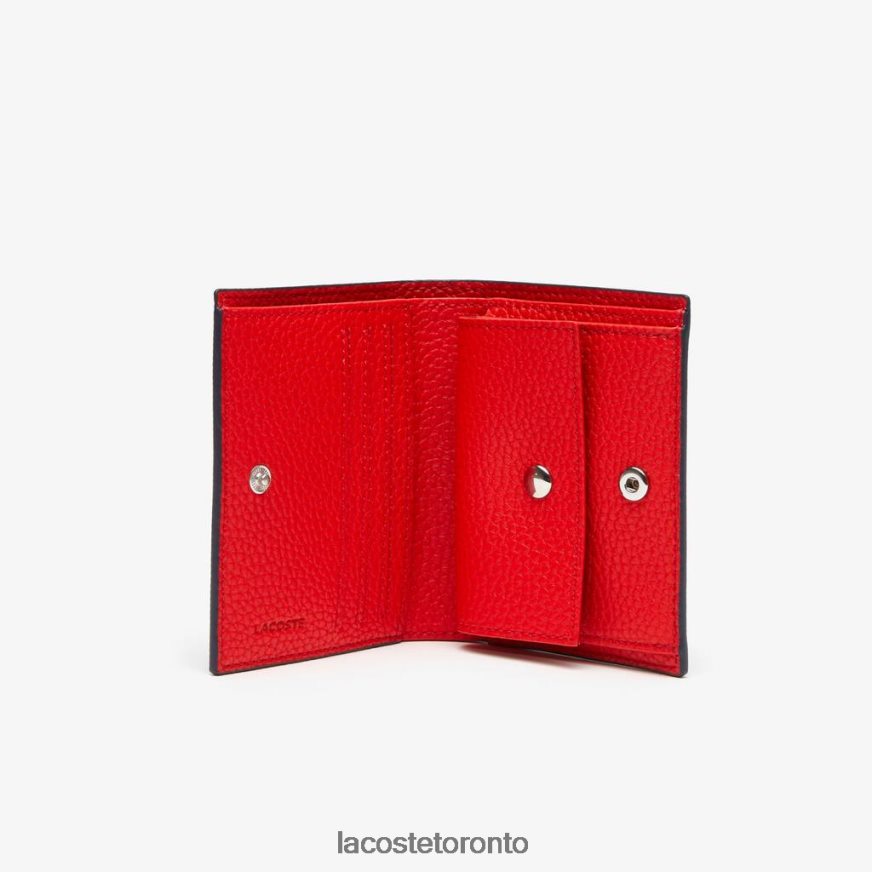 Bags  Leather Goods Lacoste Anna Small Snap Folding Wallet Marine 166 Rouge Women Z60BPR2841