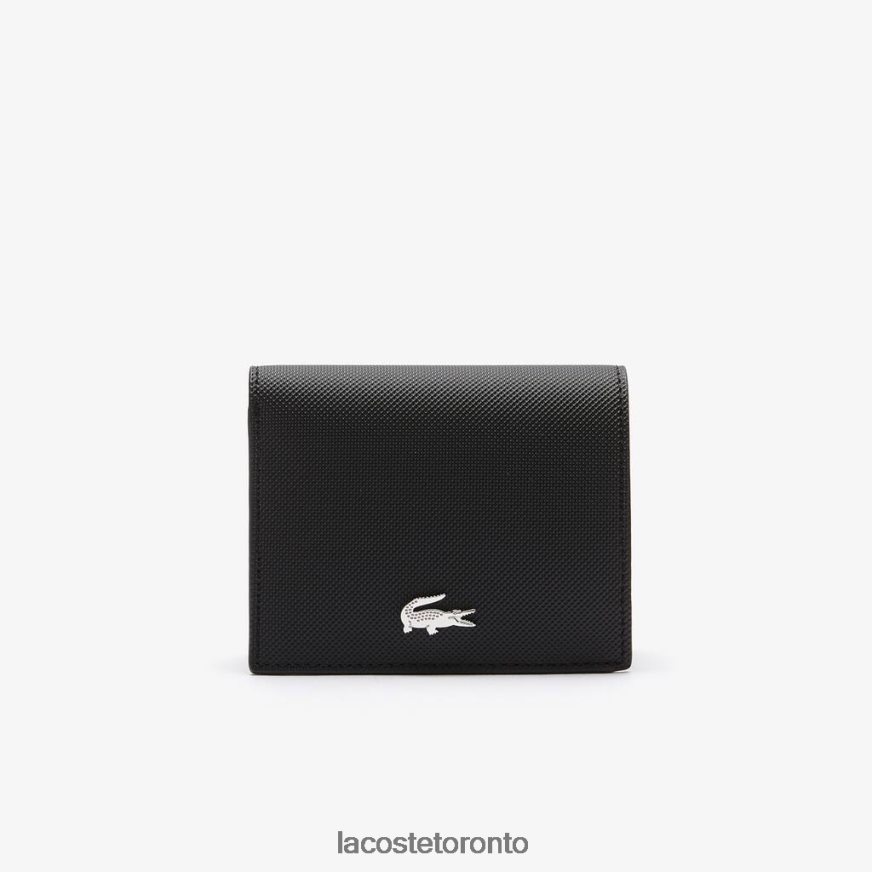 Bags  Leather Goods Lacoste Anna Small Snap Folding Wallet Noir Krema Women Z60BPR2840