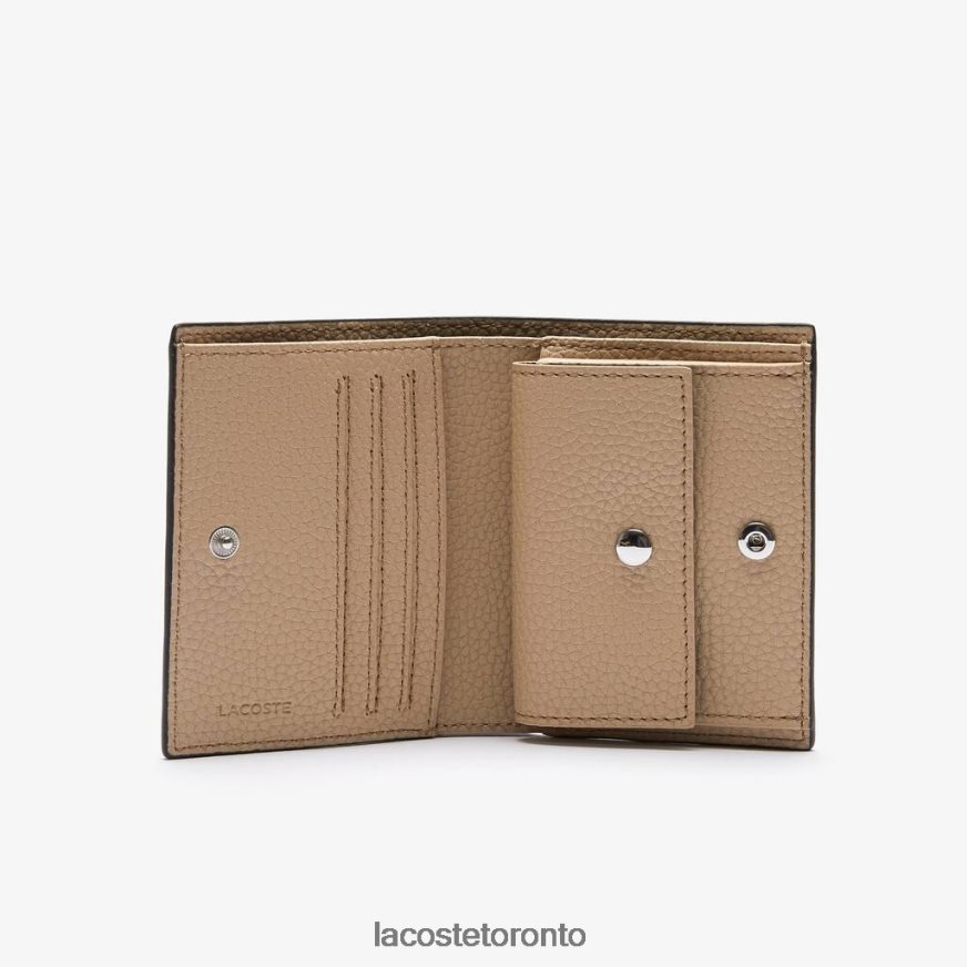 Bags  Leather Goods Lacoste Anna Small Snap Folding Wallet Noir Krema Women Z60BPR2840