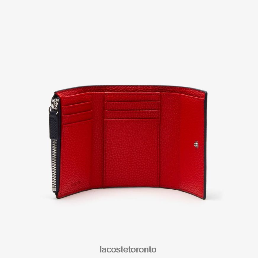 Bags  Leather Goods Lacoste Anna Snap Front Wallet Marine 166 Rouge Women Z60BPR2815