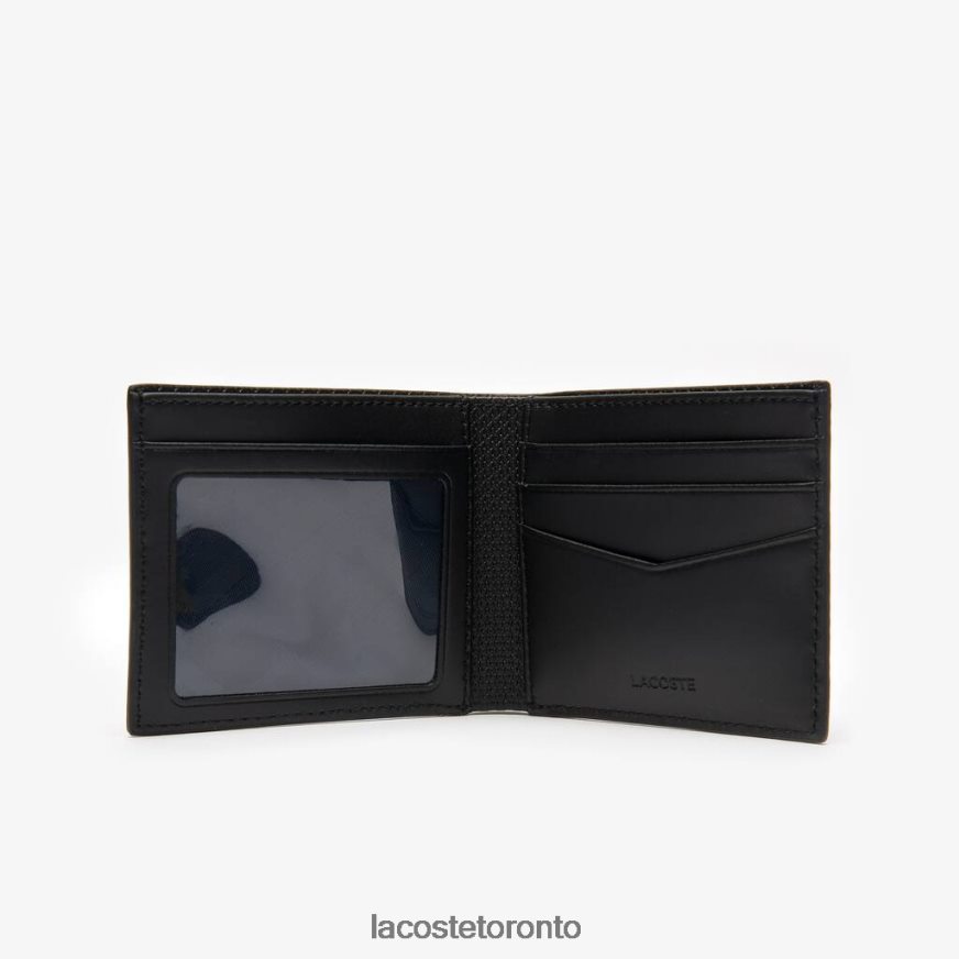 Bags  Leather Goods Lacoste Chantaco Pique Leather Three Card Wallet Black Men Z60BPR2063