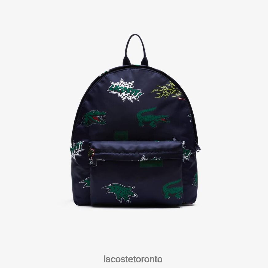 Bags  Leather Goods Lacoste Comic Print Backpack Marine 166 Croc Allover Men Z60BPR2096