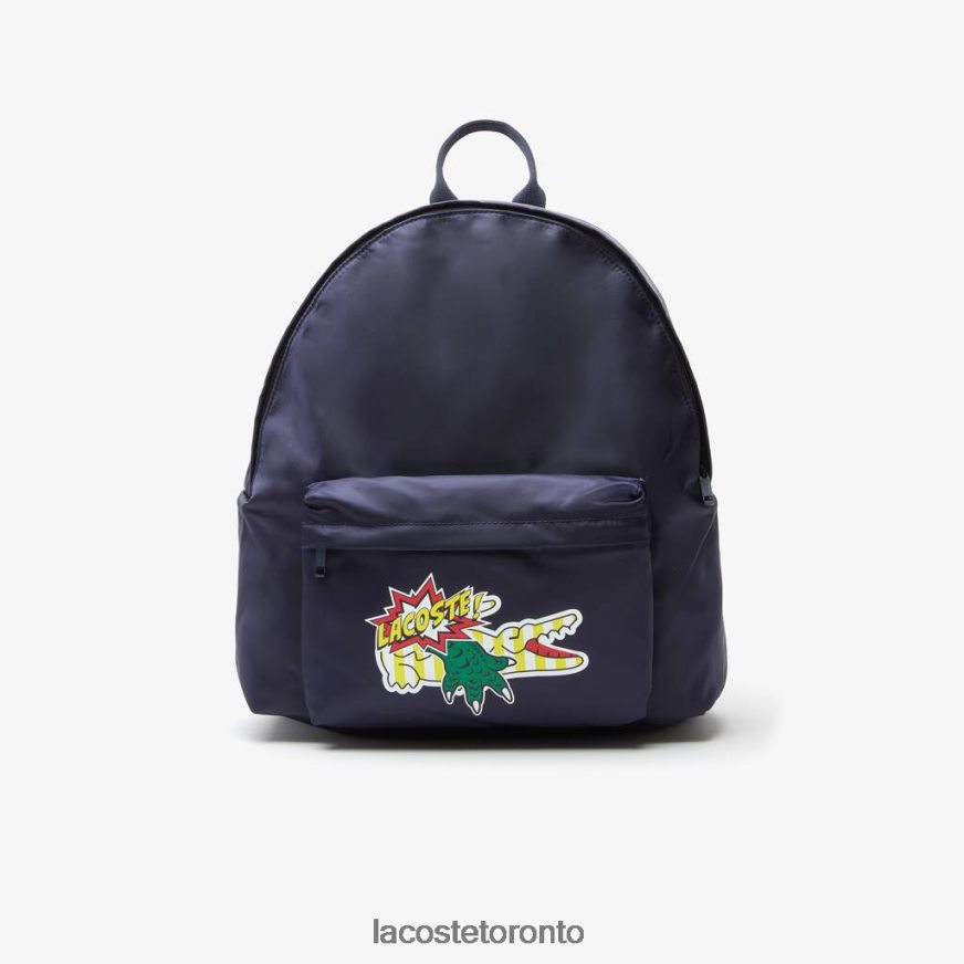 Bags  Leather Goods Lacoste Comic Print Backpack Marine 166 Marina Men Z60BPR2109