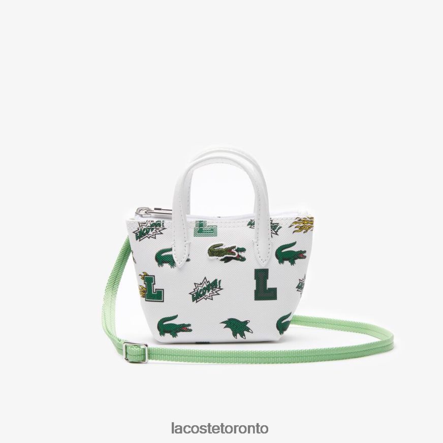 Bags  Leather Goods Lacoste Comic Print Nano Bag Blanc Croc Allover Women Z60BPR2883