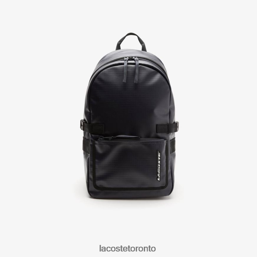 Bags  Leather Goods Lacoste Contrast Branding Backpack Bleu Nuit Noir Men Z60BPR1978