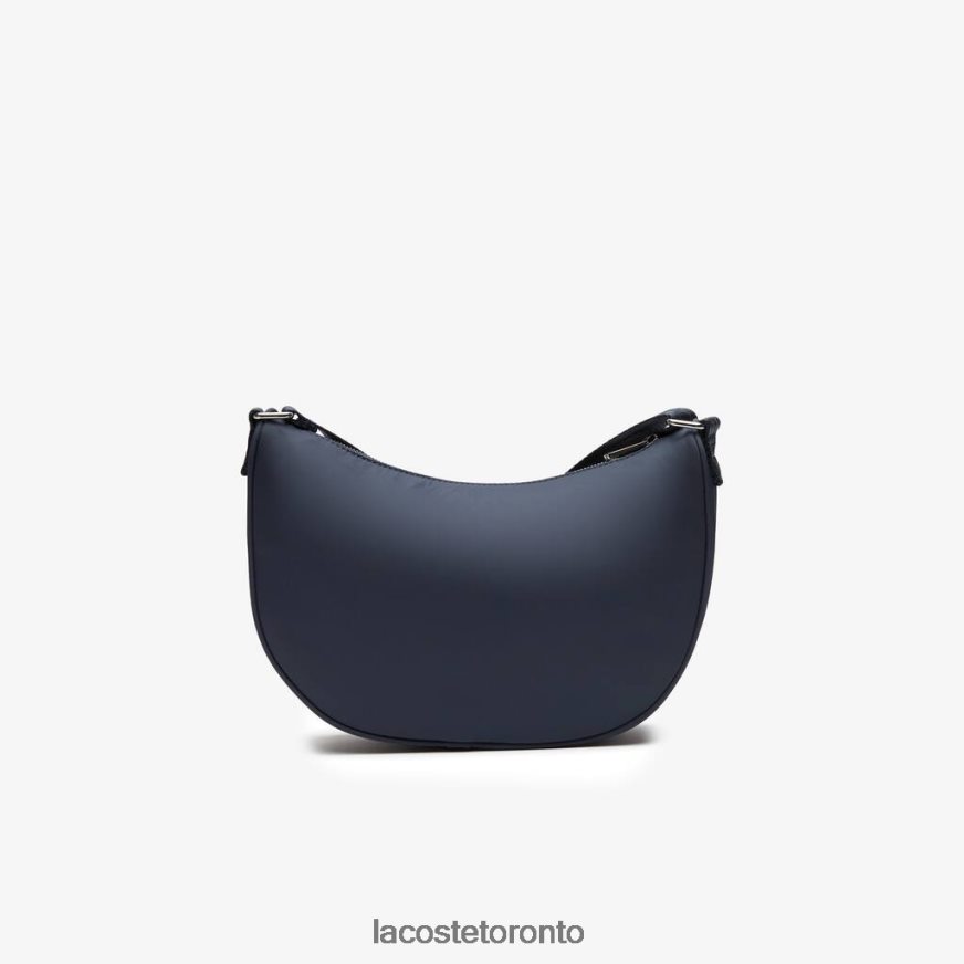 Bags  Leather Goods Lacoste Contrast Branding Halfmoon Bag Bleu Nuit Blanc Women Z60BPR2796