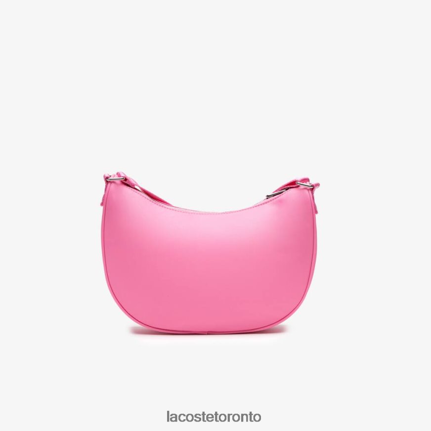 Bags  Leather Goods Lacoste Contrast Branding Halfmoon Bag Wild Rose Corrida Women Z60BPR2797