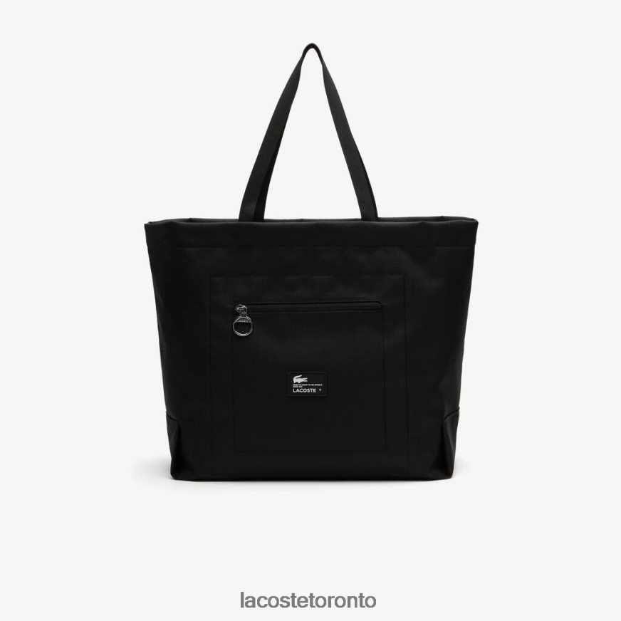 Bags  Leather Goods Lacoste Contrast Branding Oversized Tote Bag Noir Patch Unisex Z60BPR1947