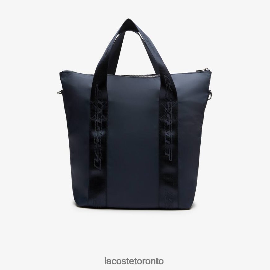 Bags  Leather Goods Lacoste Contrast Branding Tote Bag Bleu Nuit Blanc Women Z60BPR2763