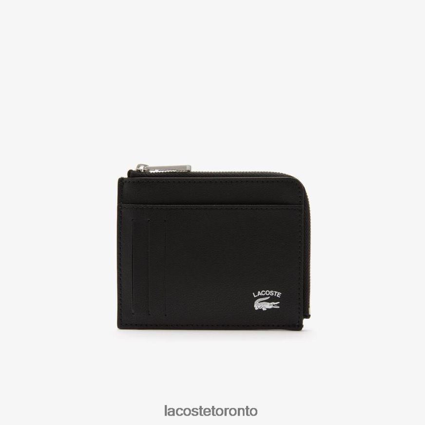 Bags  Leather Goods Lacoste Contrast Inscription Zip Card Holder Black Men Z60BPR2134