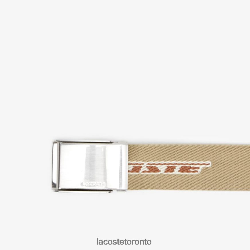 Bags  Leather Goods Lacoste Contrast Logo Print Belt Lion Pecan Farine Men Z60BPR1960