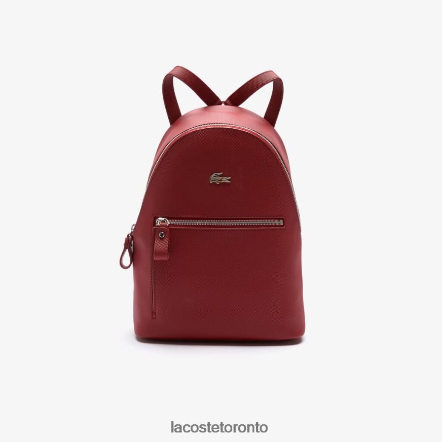 Bags  Leather Goods Lacoste Daily Classic Coated Pique Canvas Backpack Bordeaux Women Z60BPR2845