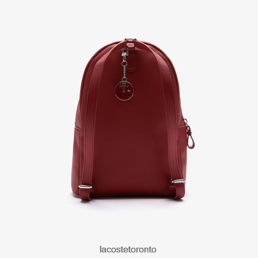 Bags  Leather Goods Lacoste Daily Classic Coated Pique Canvas Backpack Bordeaux Women Z60BPR2845