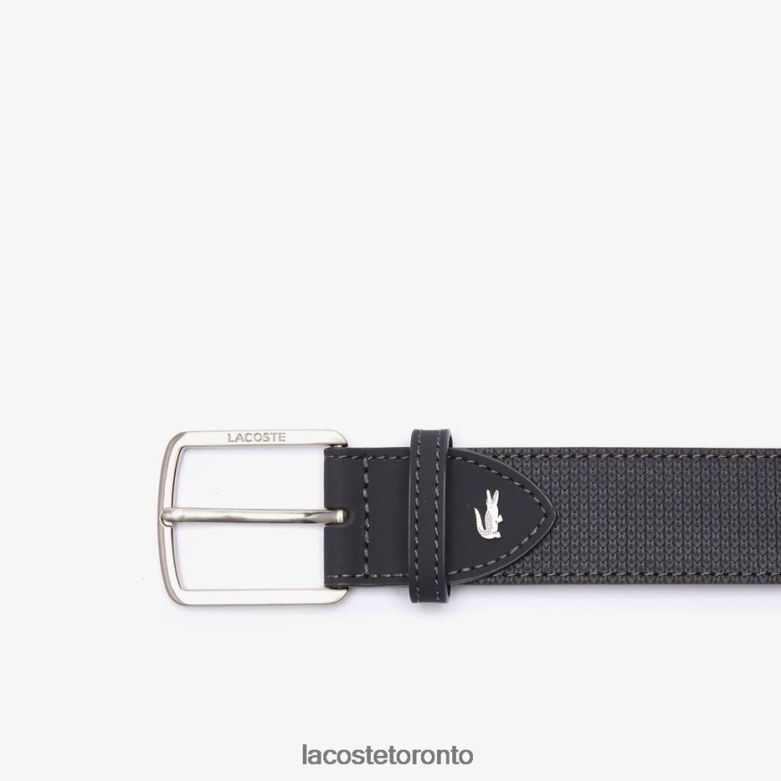 Bags  Leather Goods Lacoste Engraved Buckle Reversible Pique Leather Belt Black Men Z60BPR2079