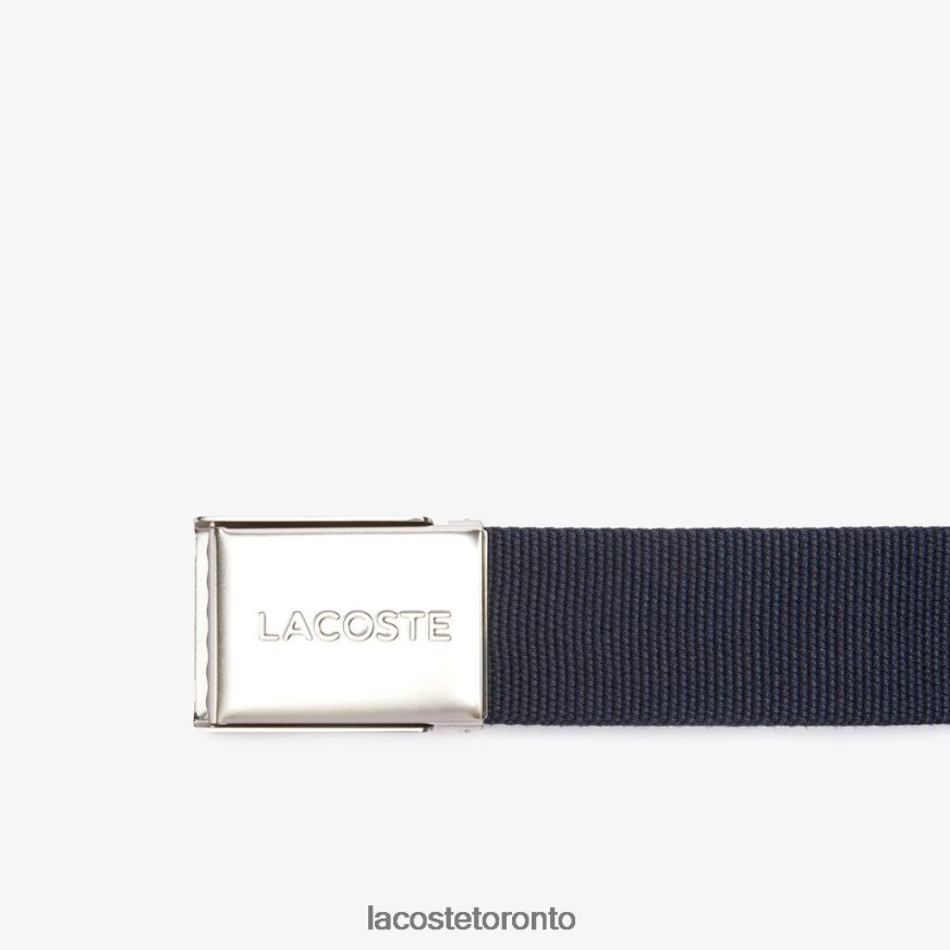 Bags  Leather Goods Lacoste Engraved Buckle Woven Fabric Belt Purple Men Z60BPR2081