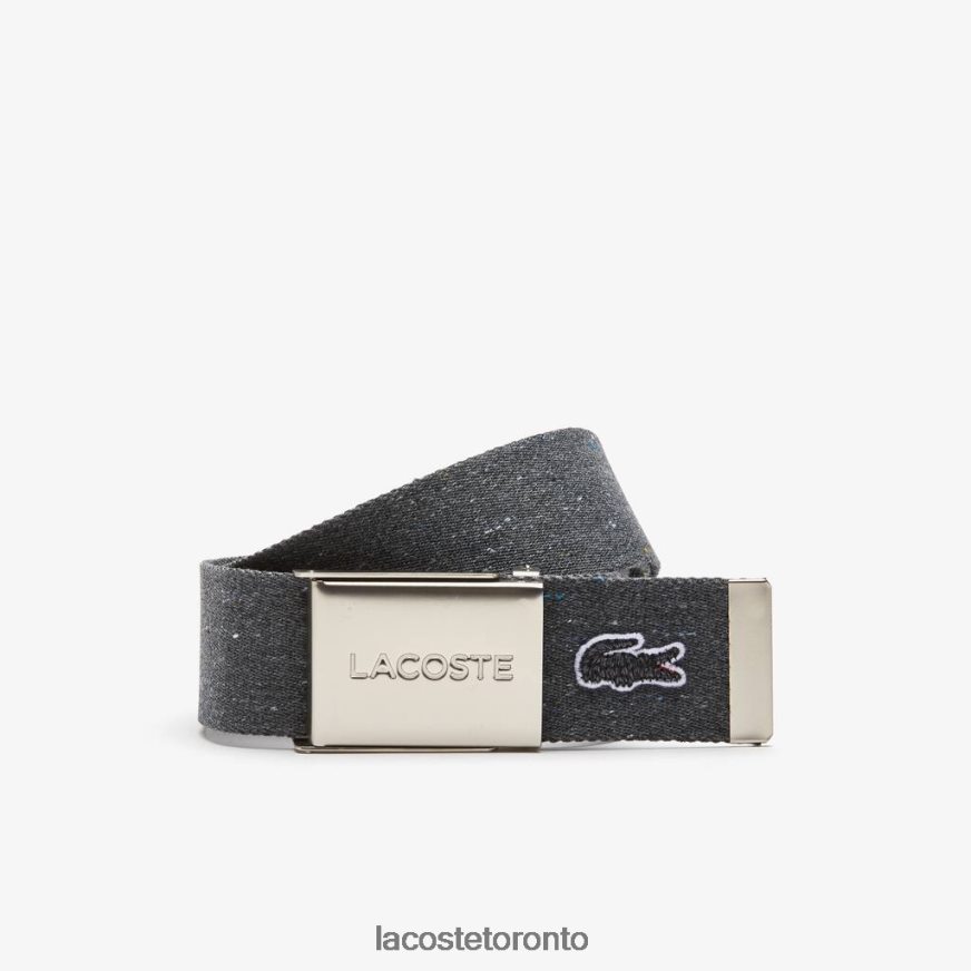 Bags  Leather Goods Lacoste L1212 Branded Buckle Belt Noir Chine Men Z60BPR2117