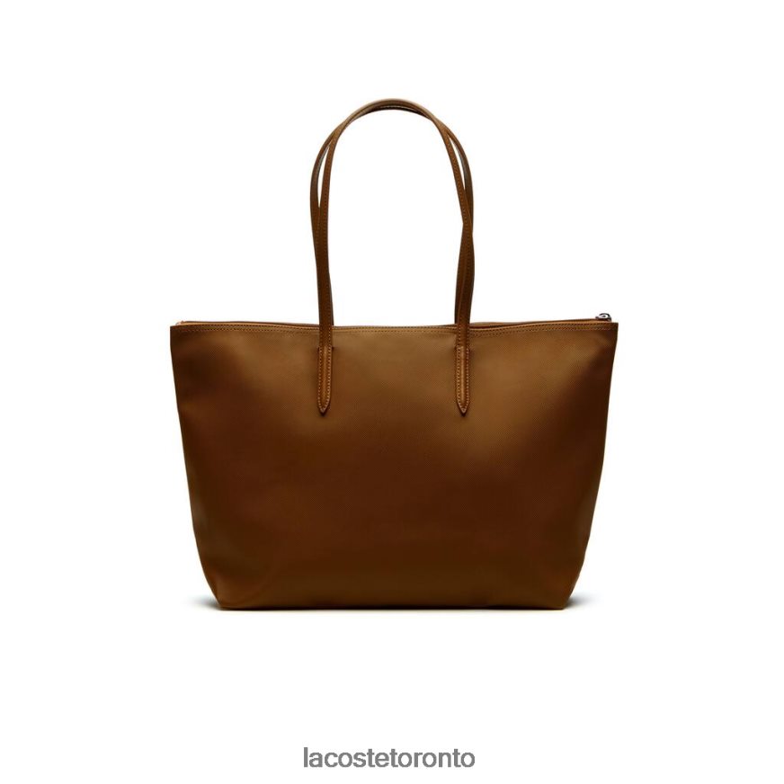 Bags  Leather Goods Lacoste L1212 Concept Zip Tote Bag Golden Brown Women Z60BPR2768